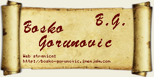 Boško Gorunović vizit kartica